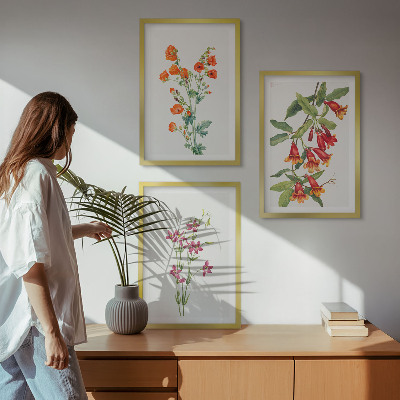 Cadre photo mural Peinture florale rétro vintage