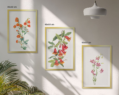 Cadre photo mural Peinture florale rétro vintage