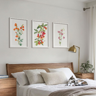 Cadre photo mural Peinture florale rétro vintage