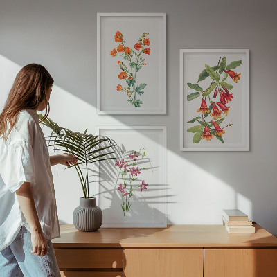 Cadre photo mural Peinture florale rétro vintage