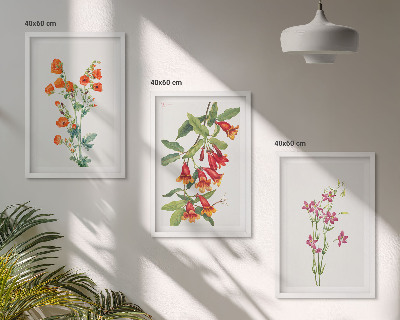 Cadre photo mural Peinture florale rétro vintage