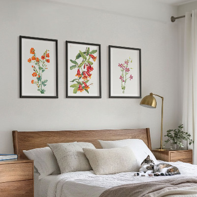 Cadre photo mural Peinture florale rétro vintage