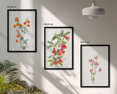 Cadre photo mural Peinture florale rétro vintage