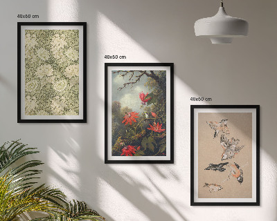 Lot de 3 tableaux pour salon Fleurs, oiseaux, nature