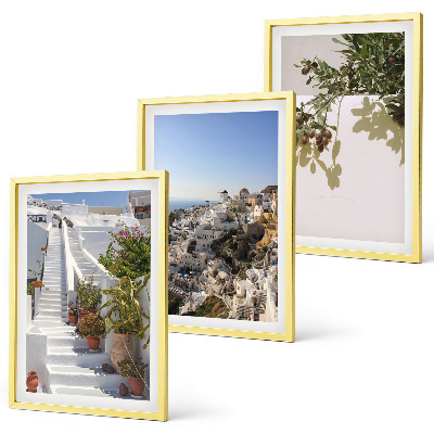 Cadre photo mural Escaliers blancs, vue sur Santorin