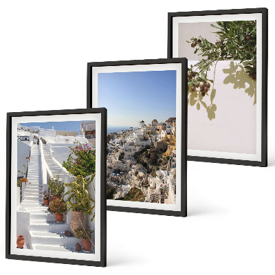 Cadre photo mural Escaliers blancs, vue sur Santorin