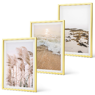Cadre photo mural Plage, herbes, vagues, pierres, bohème