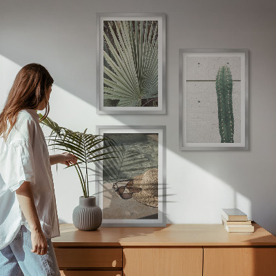 Lot de 3 tableaux pour salon Accessoires pour plantes tropicales