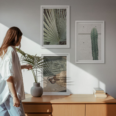 Lot de 3 tableaux pour salon Accessoires pour plantes tropicales