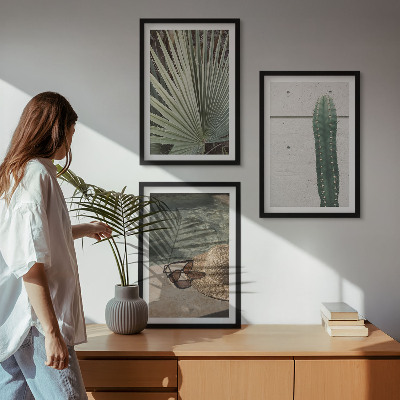Lot de 3 tableaux pour salon Accessoires pour plantes tropicales