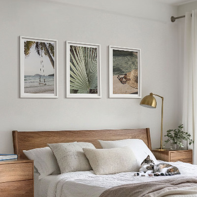 Cadre photo mural Vacances à la plage avec balançoire et feuilles