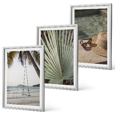 Cadre photo mural Vacances à la plage avec balançoire et feuilles