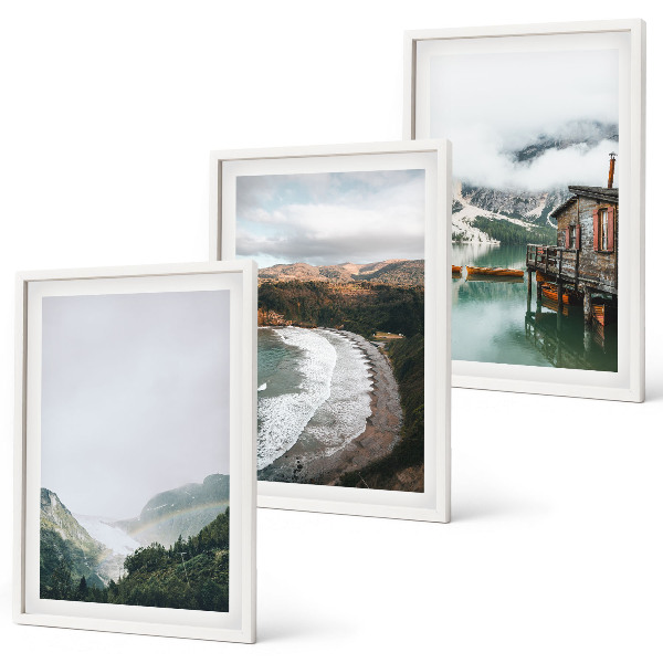 Cadre photo mural Montagnes, plage, nuages, eau
