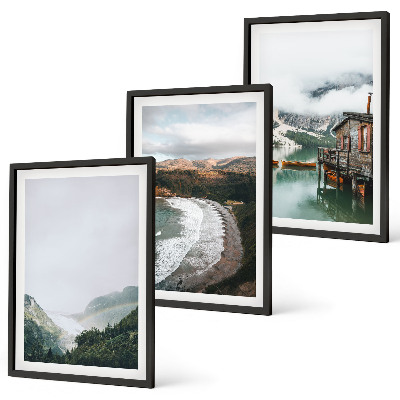 Cadre photo mural Montagnes, plage, nuages, eau