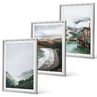 Cadre photo mural Montagnes, plage, nuages, eau