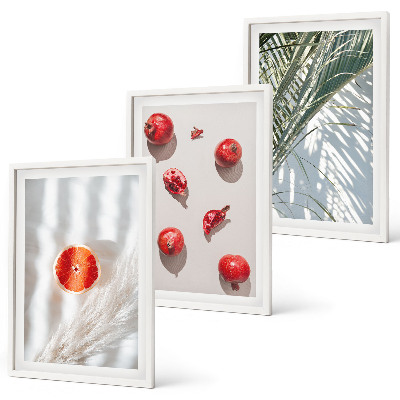 Lot de 3 tableaux pour salon Fruits de palmier des fêtes