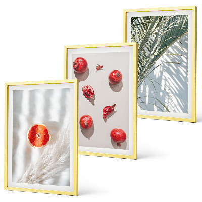 Lot de 3 tableaux pour salon Fruits de palmier des fêtes