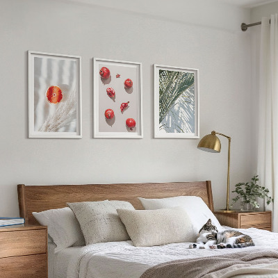 Lot de 3 tableaux pour salon Fruits de palmier des fêtes