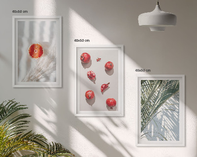 Lot de 3 tableaux pour salon Fruits de palmier des fêtes
