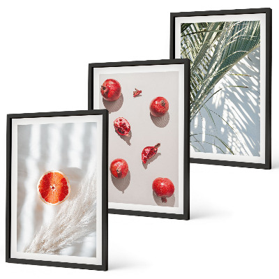 Lot de 3 tableaux pour salon Fruits de palmier des fêtes