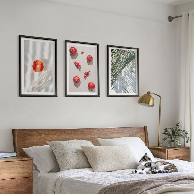 Lot de 3 tableaux pour salon Fruits de palmier des fêtes