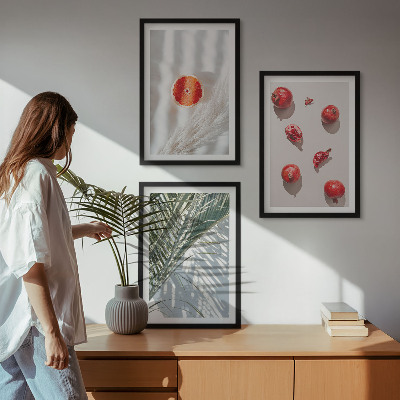 Lot de 3 tableaux pour salon Fruits de palmier des fêtes