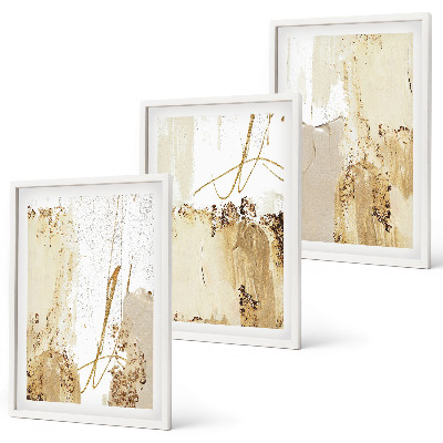 Cadre photo mural Motifs abstraits beige blanc