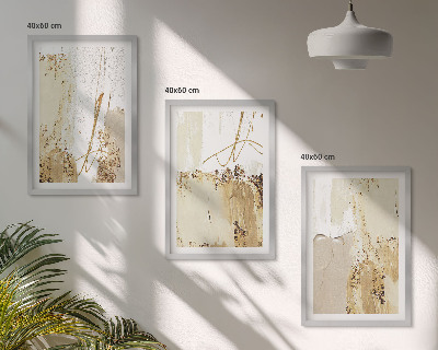 Cadre photo mural Motifs abstraits beige blanc
