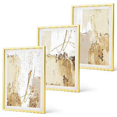 Cadre photo mural Motifs abstraits beige blanc