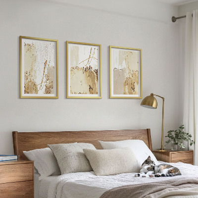 Cadre photo mural Motifs abstraits beige blanc