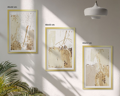 Cadre photo mural Motifs abstraits beige blanc
