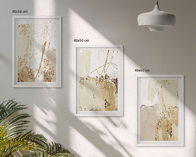 Cadre photo mural Motifs abstraits beige blanc