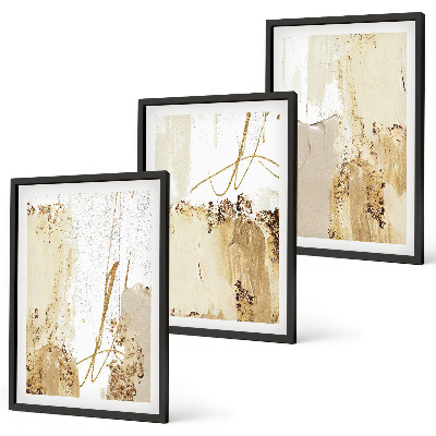 Cadre photo mural Motifs abstraits beige blanc