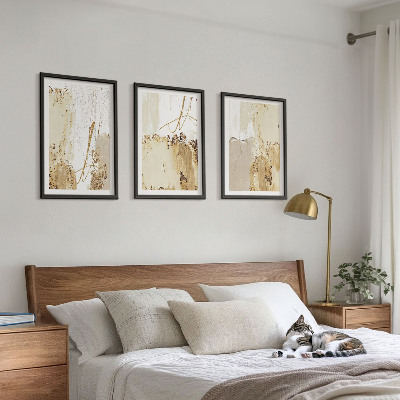 Cadre photo mural Motifs abstraits beige blanc