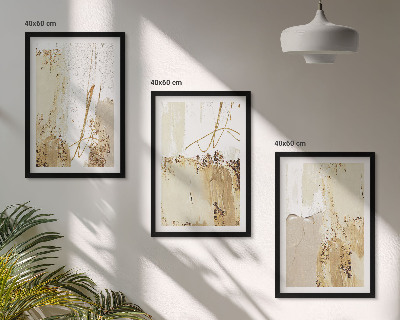 Cadre photo mural Motifs abstraits beige blanc