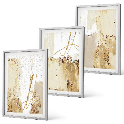 Cadre photo mural Motifs abstraits beige blanc