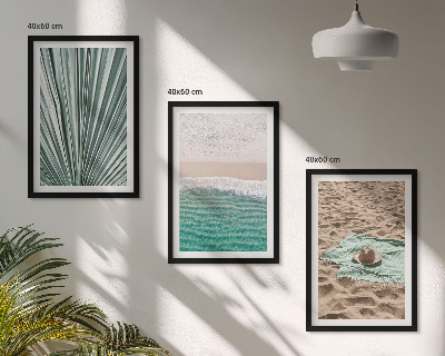 Lot de 3 tableaux pour salon Vue sur la plage et la mer pendant les vacances