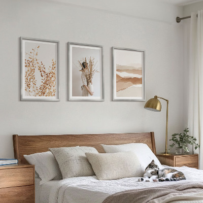 Lot de 3 tableaux pour salon Motifs floraux bohèmes rustiques