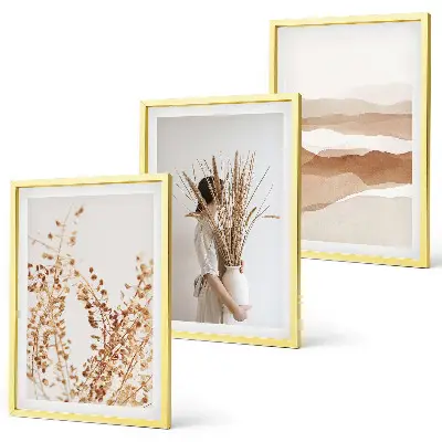 Lot de 3 tableaux pour salon avec motifs floraux bohèmes rustiques