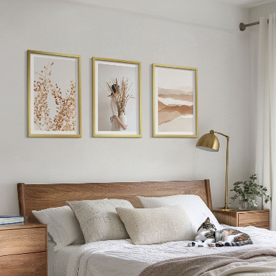 Lot de 3 tableaux pour salon Motifs floraux bohèmes rustiques
