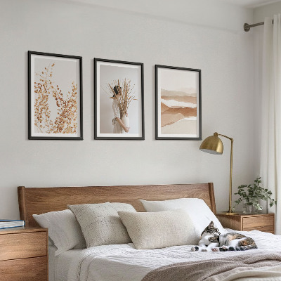 Lot de 3 tableaux pour salon Motifs floraux bohèmes rustiques