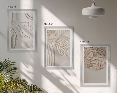Cadre photo mural Motifs abstraits beige blanc