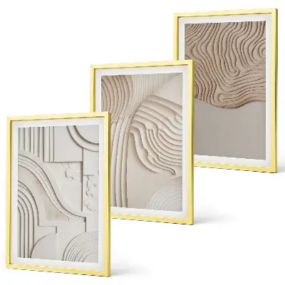 Cadre photo mural avec motifs abstraits beige et blanc