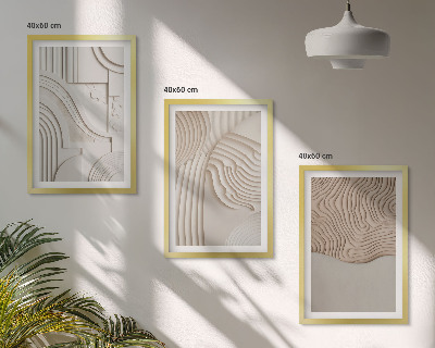Cadre photo mural Motifs abstraits beige blanc