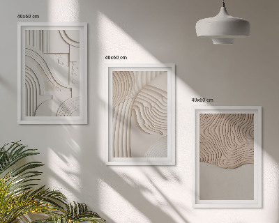 Cadre photo mural Motifs abstraits beige blanc