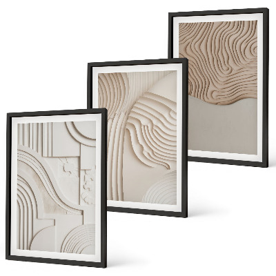 Cadre photo mural Motifs abstraits beige blanc