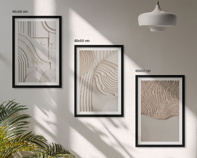Cadre photo mural Motifs abstraits beige blanc