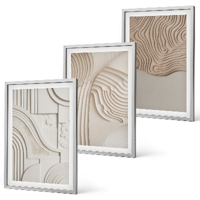Cadre photo mural Motifs abstraits beige blanc