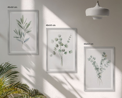 Lot de 3 tableaux pour salon Motifs végétaux avec de la verdure