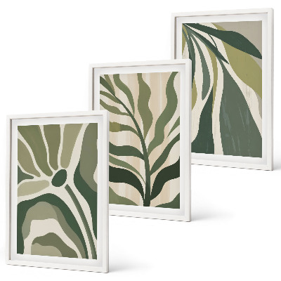 Cadre photo mural Illustrations de feuilles vertes peintes